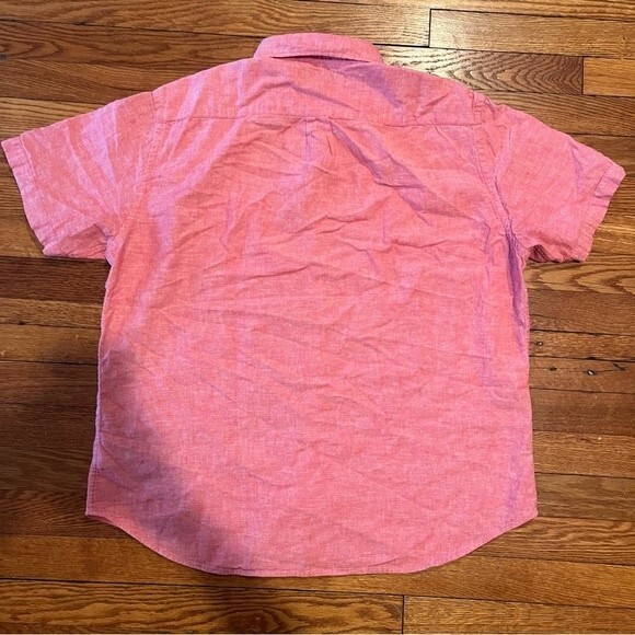 Old Navy Slim-Fit Everyday Short-Sleeve Linen-Blend Shirt in Apple Guava Size XL - Picture 5 of 7
